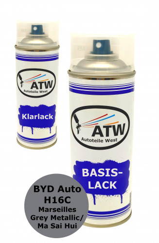 Autolack für BYD Auto H16C Marseilles Grey Metallic / Ma Sai Hui +400ml Klarlack Set